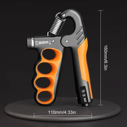 Adjustable Hand Gripper 5-100kg with Counter – Mechanical Grip Strength Trainer for Wrist Forearm Fingers Exercise